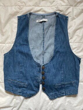 ZARA Denim Vest - Women's Medium